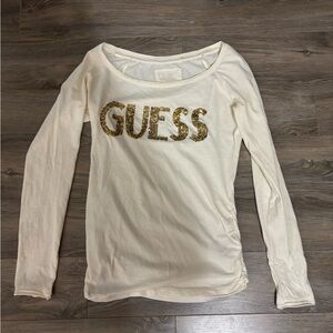 Guess Cream Shirt with Gold Accents